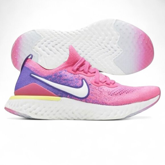 Womens Nike Epic React Flyknit 2 Laser Fushsia Pulse Running Shoes Size 7.5 NEW - Picture 1 of 8